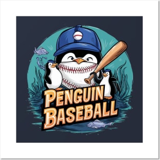 Penguin baseball day Posters and Art